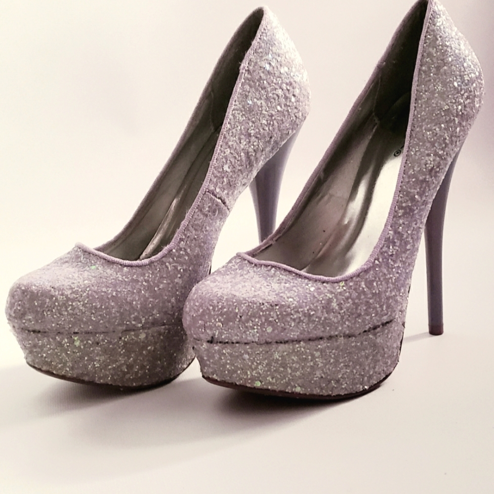 Qupid - Sparkle Candy Glitter Platform Pumps